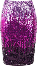 Load image into Gallery viewer, Violet Ombre Sequin Pencil Skirt