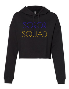 Soror Squad Cropped Hoodie Gold