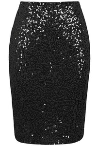 Black Sequin Pencil Skirt – Soror Besties