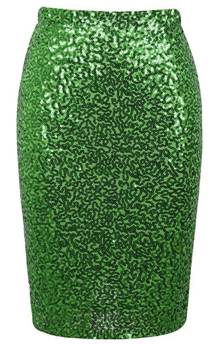 Green Sequin Pencil Skirt
